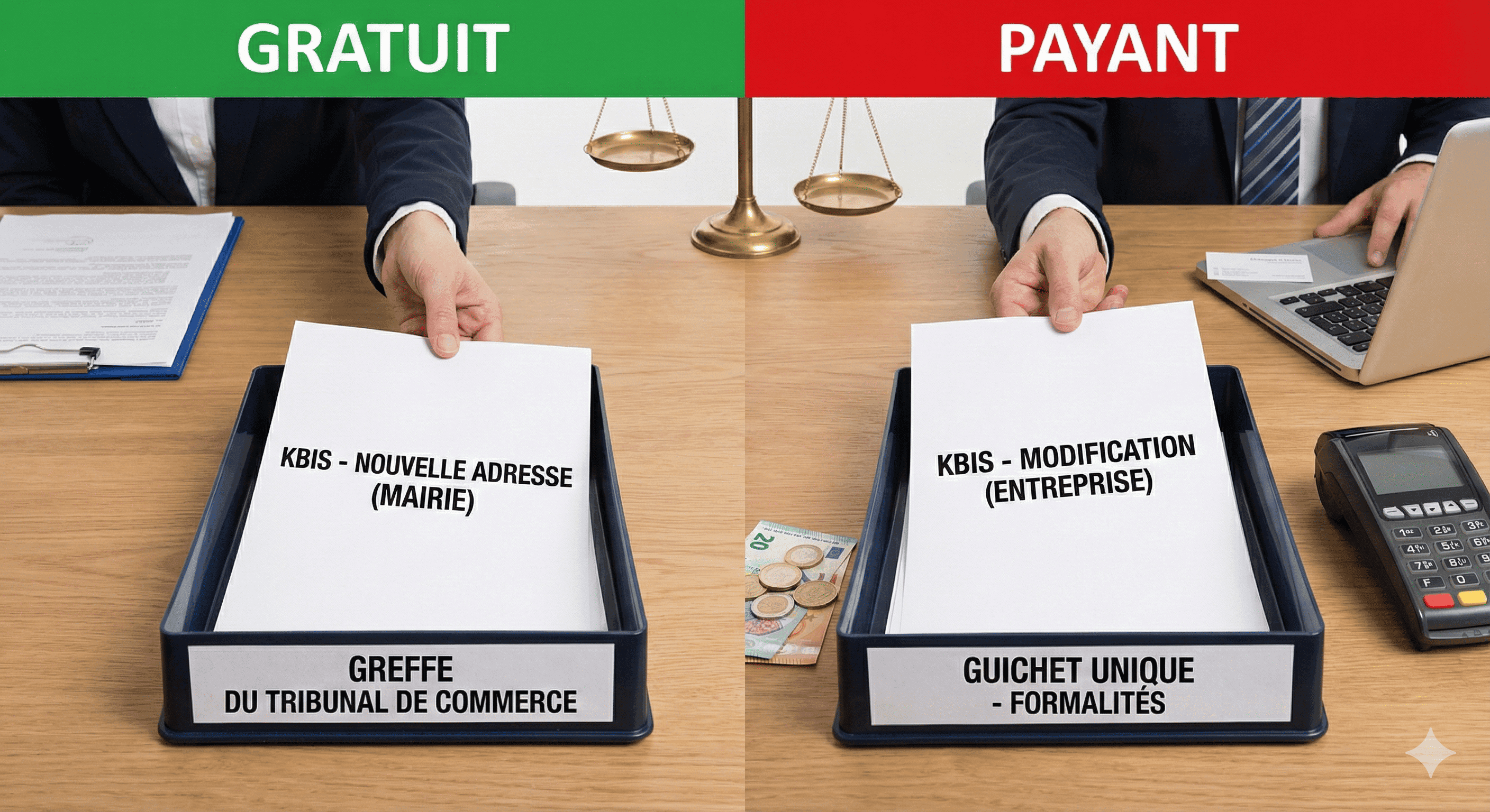Changement d'adresse au RCS : Gratuit ou payant selon qui fait la demande