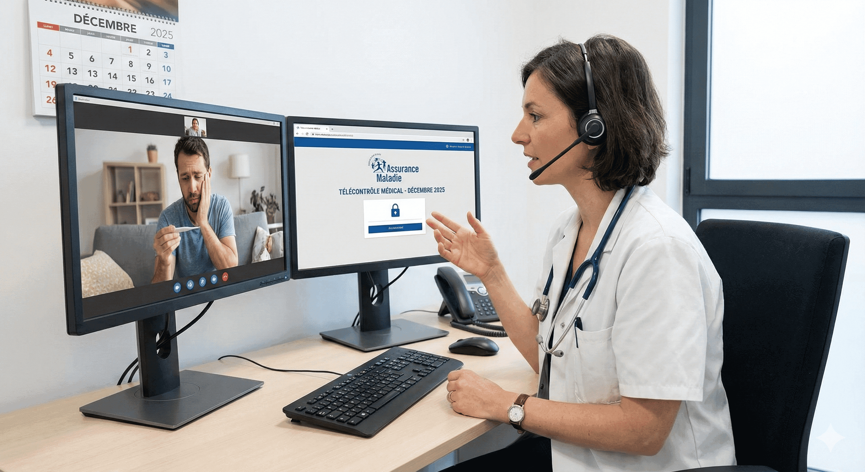 Arrêts Maladie : Le contrôle médical par visioconférence généralisé en décembre 2025